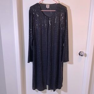 Anne Klein Long Sequined Cardigan
